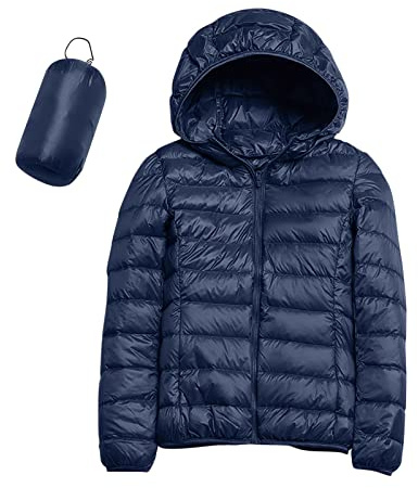 QIUhhpuy Doudoune Légère a Capuche Femme Duvet Veste Doudoune à Capuche Courte Manteau Matelassée Pliable Blouson Doudounes Legeres Courtes Mi Saison Hiver
