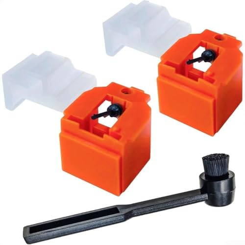 Stylus Upgrade - Juego de agujas y limpiador para tocadiscos de dos piezas