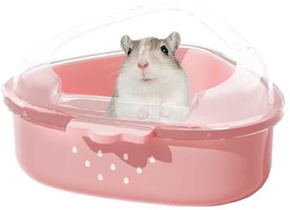 Hamstersandlåda,Transparent Hamster Toalett | Djubbadkar för Rengöring | Gömma Vila Pampering Lek Utforskning Gnagare Bad