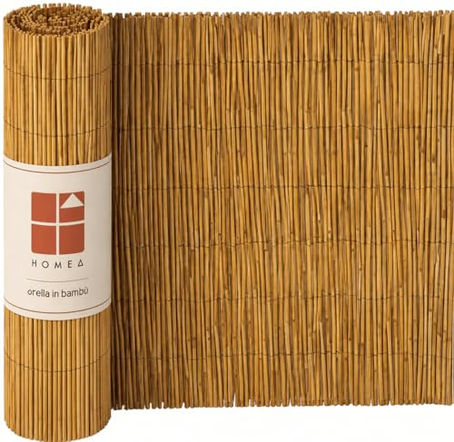 Generico Homea Canniccio Arella in bambù Naturale per Esterni - Stuoia Frangivista e Frangivento per Giardino Balcone e Terrazzo, Recinzione Ombreggiante Schermo Privacy Decorativo (150x300 cm)