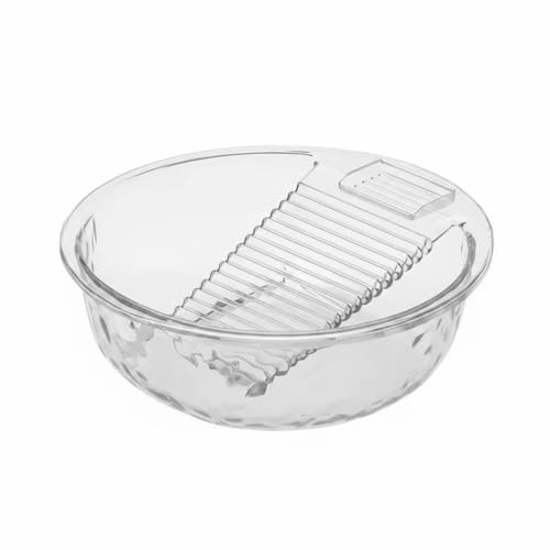 Yajuyi Lavabo de Lavado Sintético Cuenco Palangana con Tabla Estriada Integrada para Frotar y Prendas Pequeñas Gran Capacidad y, Blanco Transparente, Pequeño 32 9.5cm