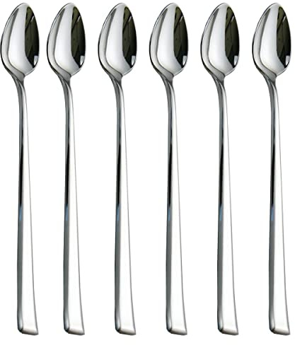 HISSF Iced Tea Spoons, 18/10 Stainless Steel Stirring Spoon, set of 6 Pieces-7.9 Inch