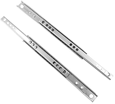 1 par de guías de cajón de metal con rodamiento de bolas de 17 mm de ancho para cajones de muebles (214 mm de longitud)