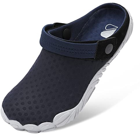 Besroad Mens Womens Slip on Breathable Classic Clogs Barefoot Athletic Sports Water Shoes Fashion Sneakers Navy Blue 9 Women/7.5 Men