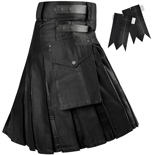 Hybrid Utility Kilts for Men Scottish Traditional Kilt with Flashes (US, Numeric, 30, 32, Regular, Regular, Gray Highlander)