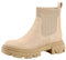 PIZZ ANNU Stiefeletten Damen Elegant Chelsea Boots mit Dicker Sohle Classic Winter Stiefel Basic Biker Boots EU 39 Beige