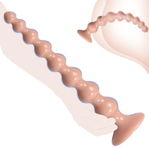 BDSMJOY Buttplug extrem lange mit 8 Analhaken,Analplug für Frauen Männer,Plugs Sexspielzeug für Paare extrem sex,Analspielzeuge Anal Kette Sex Spielzeug für die Frau Männer extrem (Aprikose - Large)