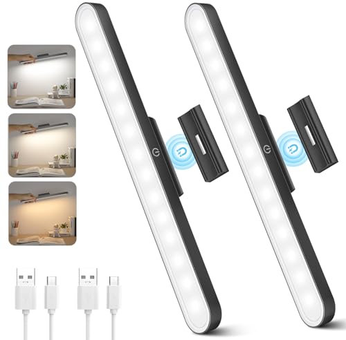 Realky Lot de 2 spots LED pour cuisine, à intensité variable, sans fil, avec batterie, alimentée par USB, pour miroirs, bureaux, cuisines, armoires et murs