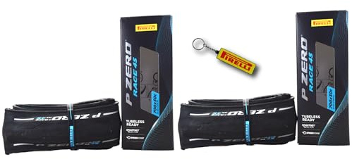 Pirelli P Zero Race TLR 4S 30-622 (700x30c) Road Bike Tire - Tubeless Ready, All-Season Performance, High Grip & Durability, Fast Rolling Bicycle Tire-SmartNet Silica Compound, w/Keychain (2 Pk)