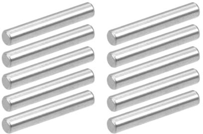 TOP-VIGOR 10Pcs 4mm x 25mm Dowel Pins Shelf Support Pegs, 304 Stainless Steel Cylindrical Shelf Support Pin Fasten Elements Silver Tone