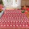 SHACOS Weihnachtsteppich 150x210 cm, rutschfest, Weihnachten Teppich, Kurzflor, Waschbarer Teppich Wohnzimmer Weihnachten, Schlafzimmerteppich Weich Weihnachtsdeko Teppich - Rot