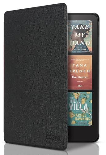 CoBak Case for Kindle Paperwhite 12th Gen 2024 (7) & Colorsoft Signature Edition - All New PU Leather Cover with Auto Sleep Wake Feature for Paperwhite Signature 2024 Released, Black