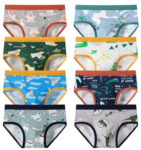Lohhbve Petite Culotte en Coton pour garçon Ensemble de 8 Culottes pour bébés Enfants 3-10 Ans Divers sous - vêtements de sous - vêtements Souples de Bande dessinée