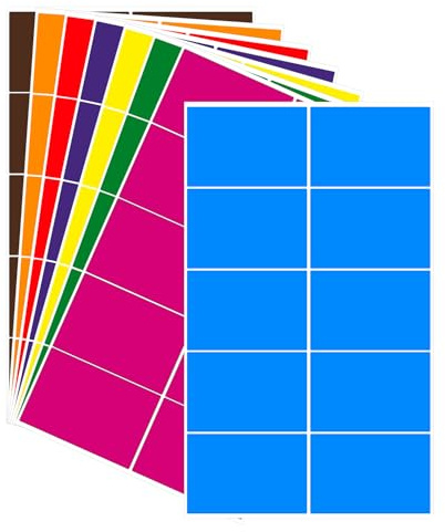 ALLY-MAGIC Moving Stickers, Coloured Sticky Labels, Rectangular Coloured Stickers in 8 Neon Colors, Color Coding Labels Colored Address Label Sticker, Planner Sticker Y9CSBQ