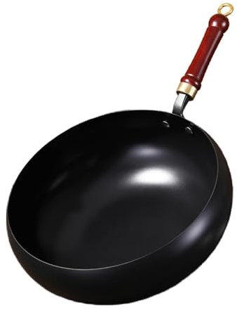 Amagogo Wok de Cuisine sans Manche pour Utilisation Professionnelle, sans Couvercle