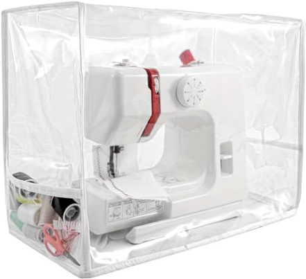 Namvo Funda para máquina de coser con bolsas de almacenamiento, funda protectora transparente con cuerda lateral.