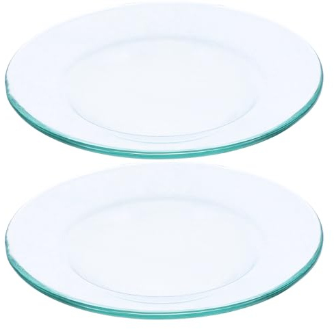 BEBEMOKO Lot de 2 Plateaux Chauffants à Huile 120 Mm en Verre Transparent, Doublures Réutilisables pour Brûleur à Cire Fondue, Accessoires D'aromathérapie pour Maison, Bureau et Salle