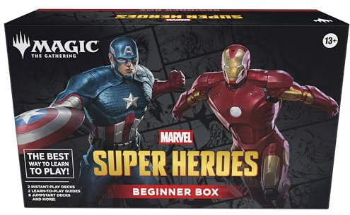 Magic: The Gathering | Marvel Super Heroes Beginner Box | 2-Player Card Game | Includes 2 Tutorial Decks, 8 Themed Half-Decks, 2 Playboards, 2 Spindowns, and More