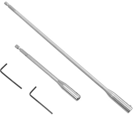 MAGICLULU Juego de Varillas Extensoras de Brocas de Acero 4 Piezas (150 Mm y 300 Mm) 2 Llaves, Extensiones para Brocas de Pala para Madera, Accesorio Manual para Taladro Eléctrico,
