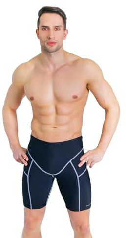 sesto senso Jammer badbyxor herr badshorts boxer haj surfing segling vattensporter, svart, XL