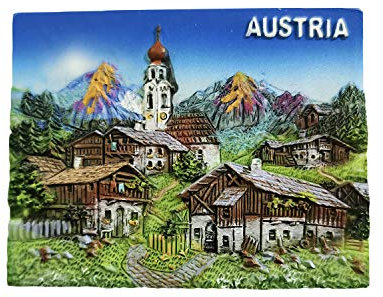 Imán para nevera de Austria en 3D de resina, recuerdo de viaje, hecho a mano, decoración para el hogar y la cocina, de Austria