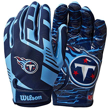 Wilson NFL Stretch Fit Football Gloves - Adult, Tennessee Titans