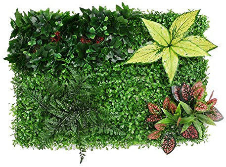 Mur d'herbe Panneau de Fond Artificiel décoration intérieur extérieur intimité écran de haie Protection UV adapté à la fête de clôture (2)