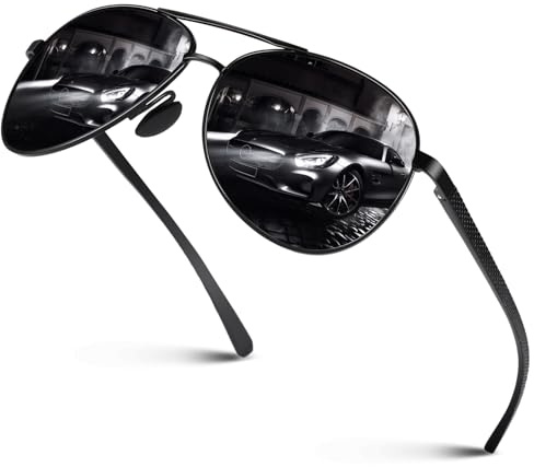 CGID Gafas de Sol Polarizadas para Hombre Mujer Piloto Gafas Oscuras Lentes para Conducir con 100% Protección UV400 Marco de Metal M180
