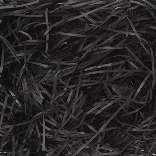 Carta Tagliuzzata, 210g Materiale di Riempimento per Confezioni, Per L'artigianato, il Fai da te, il Riempimento e la Confezione di Regali, nero