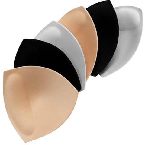 Relleno Sujetador Push up (3 pares). Almohadillas Sujetador Invisible Que Realzan los Pechos. Relleno Sujetador Deportivo, Bikinis, Lenceria, Mastectomia. 3 Efecto Bra. ALBURANⓇ (Negro-Blanco-Beige)