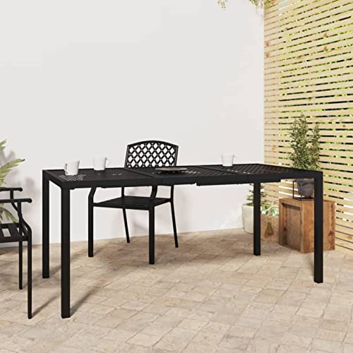ZEYUAN Gartentisch, Buffettisch, Garten Esstisch, Multifunktionstisch, Terrassentisch, Picknicktisch, Spieltisch, Flohmarkttisch, Anthrazit 165x80x72 cm Stahl