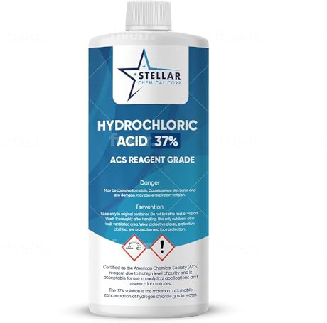 Hydrochloric Acid 37% Solution, ACS Reagent Grade-1 Quart~ Stellar Chemical Corp