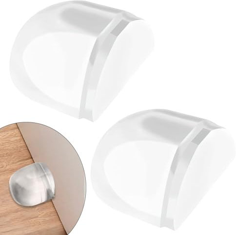 2 Pcs Floor Door Stopper Clear Self-Adhesive Floor Door Buffers Sound Dampening Bumpers Invisible Rubber Doorstops Protect Door Wall From Damage for Wood Tiles Carpets Surface Home Office, Transparent