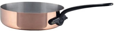 Mauviel M'Heritage 150 CI - Sartén de cobre pulido y acero inoxidable de 1,5 mm, mango de hierro fundido, 1.8 cuartos de galón, fabricado en Francia