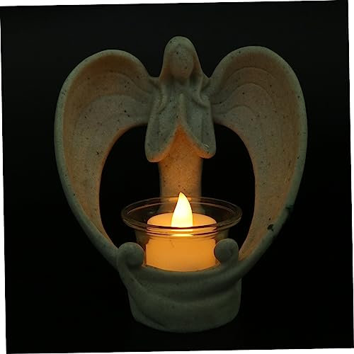 HOLIDYOYO 1juego Portavelas De Ángel Luz Led para Decoración del Hogar Adornos Religiosos y Recuerdos para Mesas y Suelos