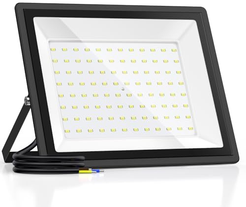 Viuisie 100W Faretti LED Esterno, 11000LM, 6500K, IP66 Impermeabile, Proiettore Bianco Fresco, Riflettore Ultra Luminoso, Ideale Per Cortili, Giardini, Cantieri e Parcheggi (1, 100, Watt)