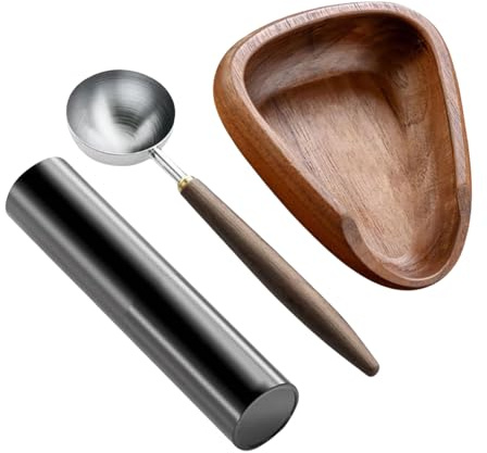 Taza Dosificadora Para Café | Taza Medidora de Madera para Dosificar Café,Accesorio para Preparar Bebidas con Cuchara y Spray, para Principiantes, Expertos, Hombres y Mujeres