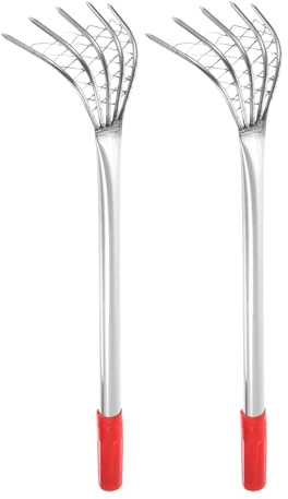 QUARKZMAN 2 Pezzi Rastrello Per Vongole 50 Cm Piccolo Rastrello Per Vongole Zappa Terreno Rastrello Erba Con Manico Ergonomico Per Scavare Frutti Di Mare Giardinaggio Coltivazione Cortile
