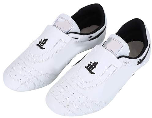 Phefop Zapatos de Taekwondo Zapatos de Entrenamiento de Artes Marciales para Hombres Mujeres Niños, Parte Superior de PU Ligera y Transpirable Suela de Goma Antideslizante para Boxeo (40)