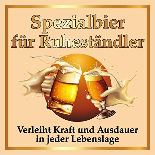 RAHMENLOS 3 St. Original Design: Selbstklebendes Bier-Flaschen-Etikett zum Ruhestand