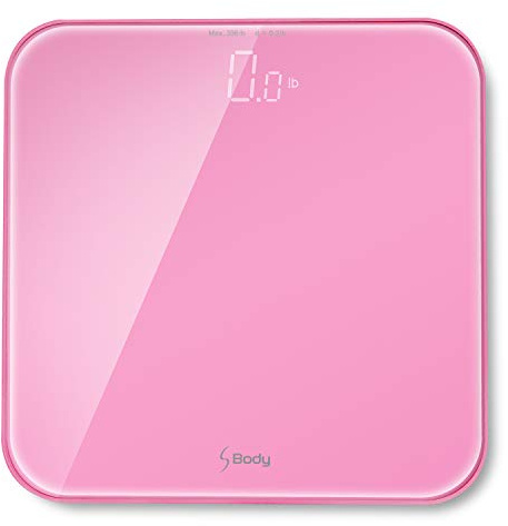 VisionTechShop S Body High Precision Ultra Wide Digital Body Weight Bathroom Scale up to 396lb/180kg, Super-Clear Large LED Display,Step-On Technology, Pink