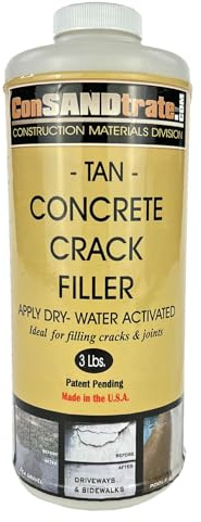 ConSandtrate Concrete Crack Filler - Gray - 3 lb. (Single Bottle) - Polymer Based Sealant for Filling in Concrete Cracks on Driveways, Walkways and Patios (Tan)
