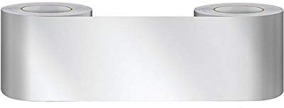 Bordure de papier peint Frise Murale Adhesive Bordure Papier Peint Frise Autocollante pour Cuisine Salle de Bains Chambre Décoration Murale Miroir argenté 5cm X 500cm