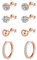 wynn's Rose Gold Earrings for Women, 925 Sterling Silver Stud Earrings, Cubic Zirconia Small Sleepers Studs Hoops Earrings, 4mm Stud Earrings + 12mm Hoop Earrings, Rose Gold Earrrings set
