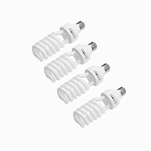 Andoer 4 x fotolampa, 45 W, 220 V, 5 500 K, CRI90, dagsljus, spirallampa, energisparlampa, E27-glödlampa för fotostudio, studiobelysning, videobelysning