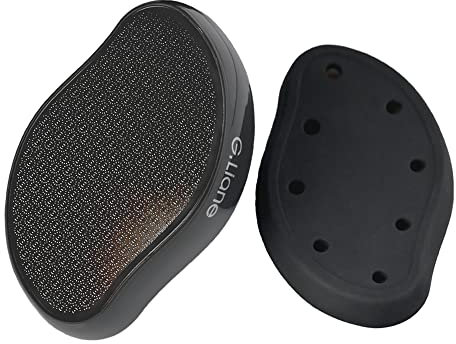 G.Liane Nano Glas Hornhautentferner - Kristallglas Fußfeile Raspel mit Schutzdeckel Trocken&Nass Perfekte Schmerzlose Fußpflege Hornhauthobel für Harte Tote Haut Schwielen Rissigen Fuß(Black)