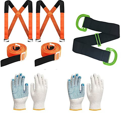 goambuy Tragegurte Umzug, 2 Personen Tragegurt, Transportgurt, Möbelgurt, Hebegurt, Nylon, Schwarz, für Gegenstände bis zu 300 kg, Klavier, Waschmaschine, Möbel