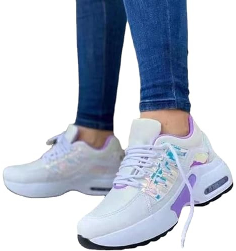 Scarpe Terapeutiche Per Diabetici Da Donna Scarpe Da Corsa Scarpe Alluce Valgo Piedi Gonfi, Scarpe Da Ginnastica Leggere E Traspiranti Antiscivolo Scarpe Ortopediche Per Artrite Edema,Purple-40 EU