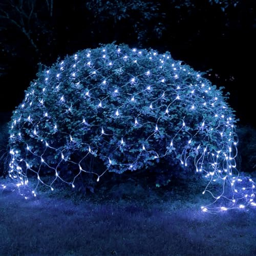 WoskjXas Rete di Luci All'aperto, 198LEDs 2 * 3M Giardino Rete Tenda Decorative Luce, 8 Modalità Luci di Natale a Retes, LED Catene Luminose Impermeabile per Giardino Balcone Sentiero