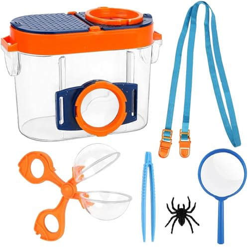 Uoimky Boite a Insecte pour Enfant, Boîte d'Observation des Insectes Ensemble Explorateur Extérieur Jouets Enfants Loupes à Insectes Kit Boite Loupe Insecte Outil d'Exploration de Nature Science